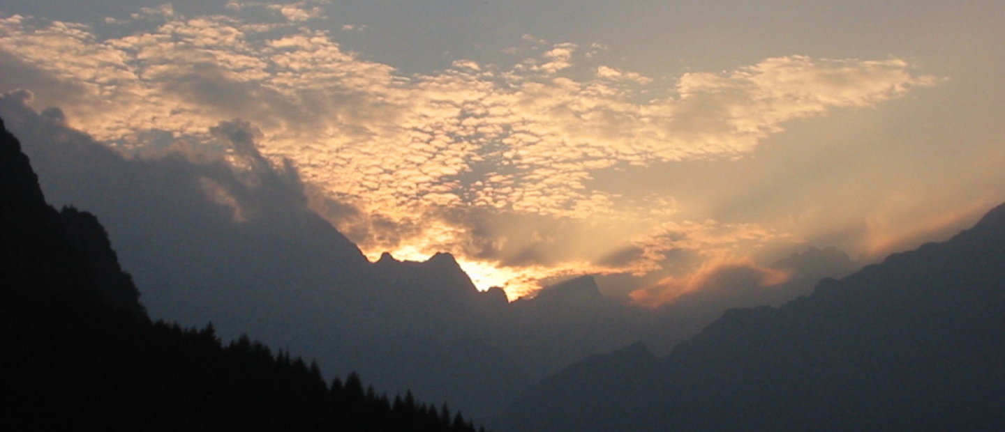 Il tramonto dal rifugio