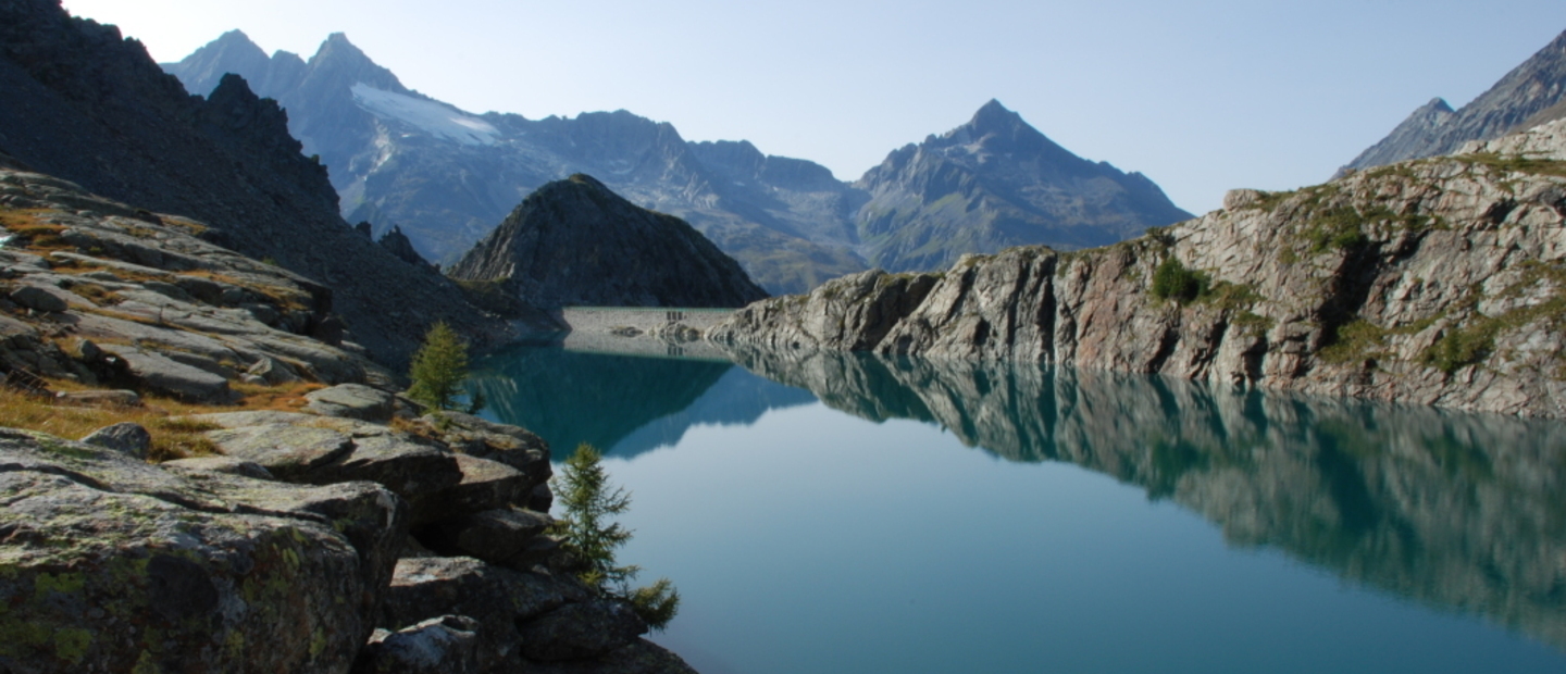 Vista dal rifugio Ventina sul lago Valmalenco